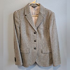 Vintage  Wool  Houndstooth Blazer